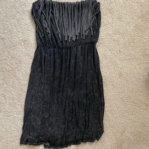 Faded gray fringe dress
